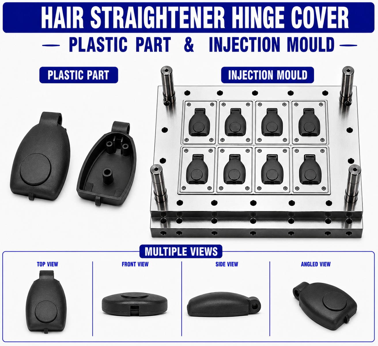 Hair Straightener Plastic Hinge Cover Mould and Moulding Service